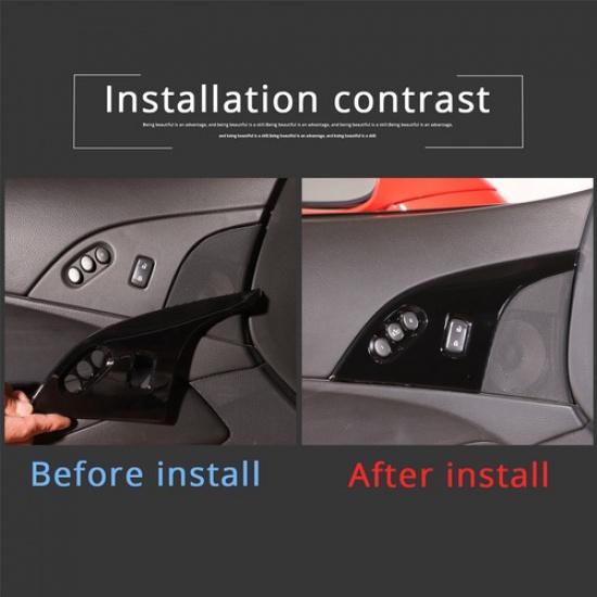 Glossy Black Child Lock Button Trim Panel For Corvette C6 2005-2013 2PCS