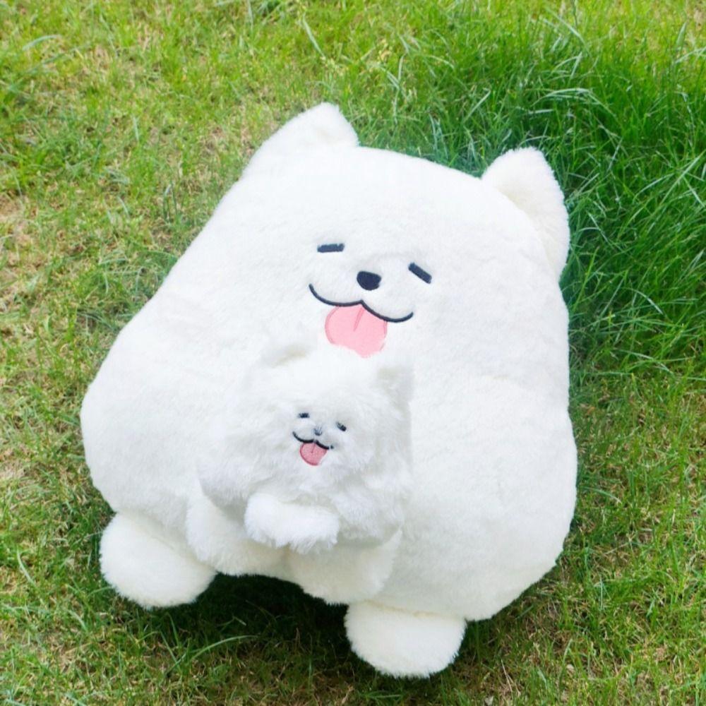 Cute Puppy Samoyed Plush Doll Stuffed Animal Dog Plush Toy Stuffed Dog Keychain Birthday Gift