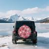 Spare Tire Cover For Trailer RV SUV Truck Camper | Cheerful Whimsical Pattern (Red/Pink/Blue Dots) Polyester Fiber, Protective C