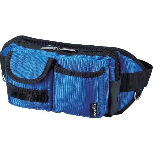 TRUSCO Waist Pouch, 2 Pockets, Blue, TC-WDP-BL