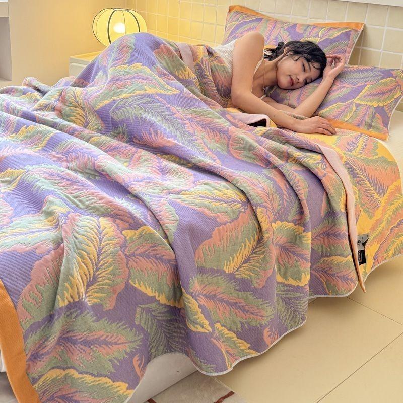 1 шт. Хлопковое трехслойное марлевое полотенце-одеяло, полотенце-одеяло, покрывало на кровать, летнее охлаждающее одеяло, мягкое дышащее легкое уютное одеяло