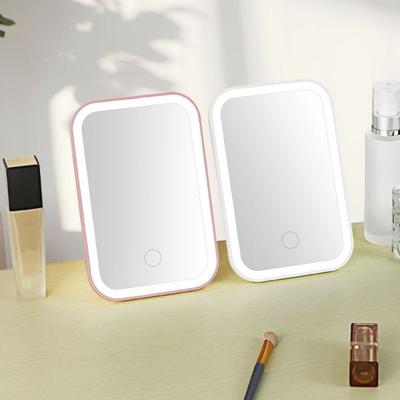 Светодиодное зеркало для макияжа, USB-зарядное зеркало для макияжа с регулируемой подставкой, 3 режима освещения, портативное косметическое зеркало