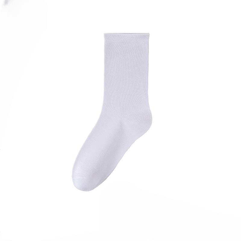 Female Spring Candy Color Roll Edge Breathable Sweat Absorbent Boneless Month In The Tube Pile Socks