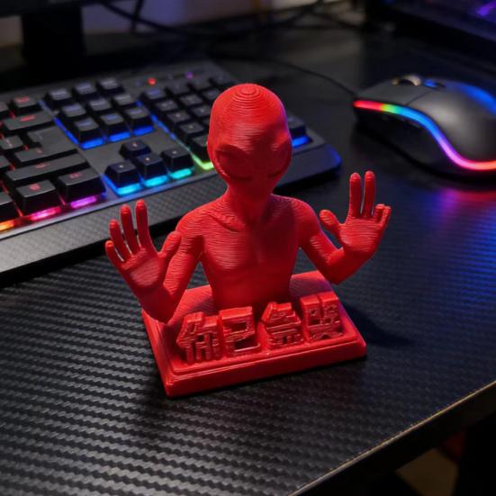 Настольное украшение 3D-печати, забавная красная инопланетная скульптура с мотивирующими цитатами для рабочего стола офисных работников, игрушка для снятия стресса, подарки для коллег