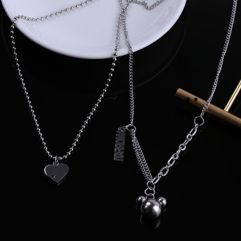 Ожерелье в стиле хип-хоп из титановой стали с подвеской для девочек, цепочка на ключицу, не выцветает, сетка красного цвета, универсальные ювелирные изделия