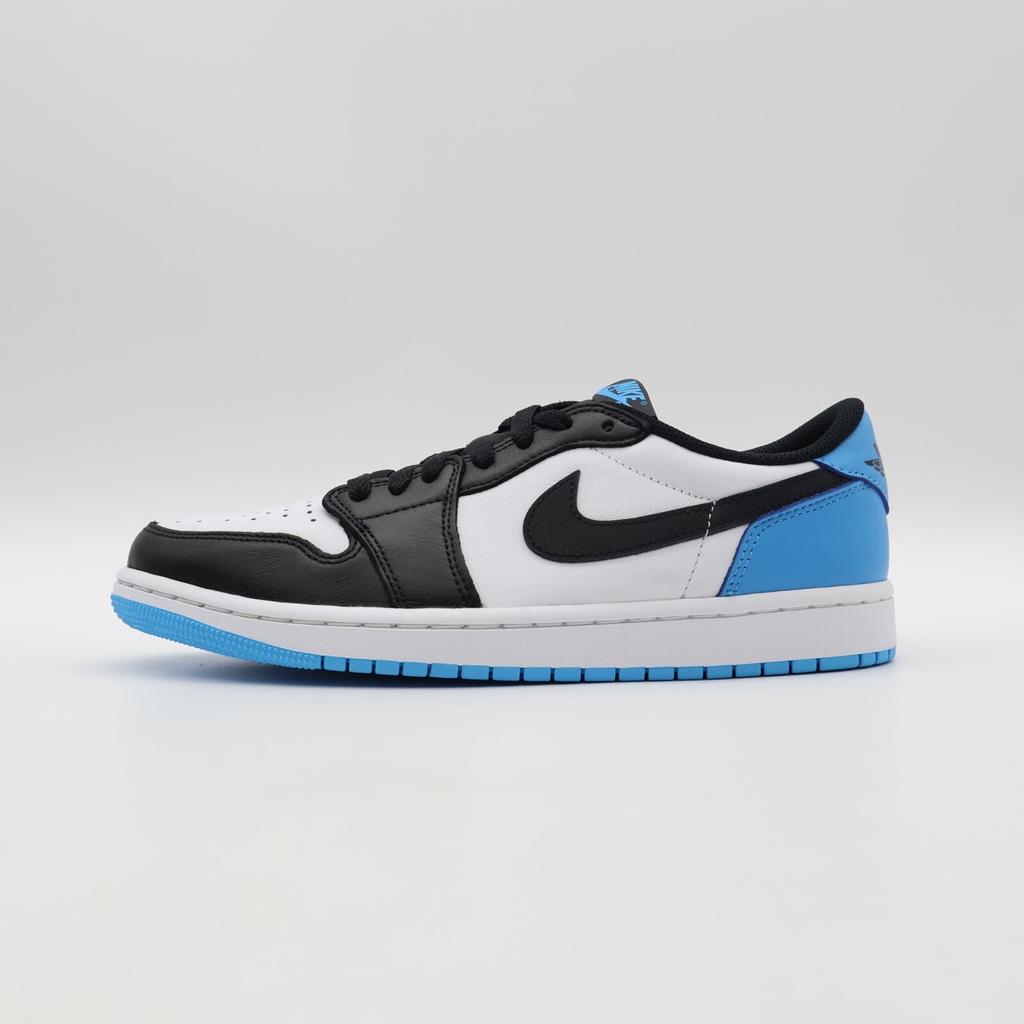 CZ0790-104 Nike Air Jordan 1 Low OG Черный и Темно-голубой UNC (Мужской)