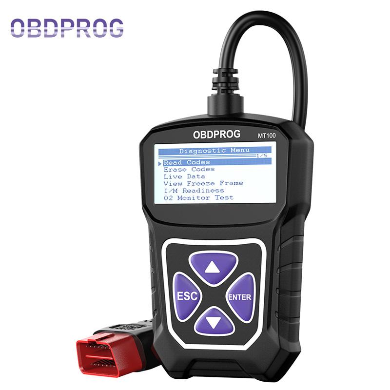 OBDPROG MT100 OBD2 сканер проверить считыватель кода двигателя стереть коды неисправностей с помощью многоязычного русского автомобиля диагностический инструмент