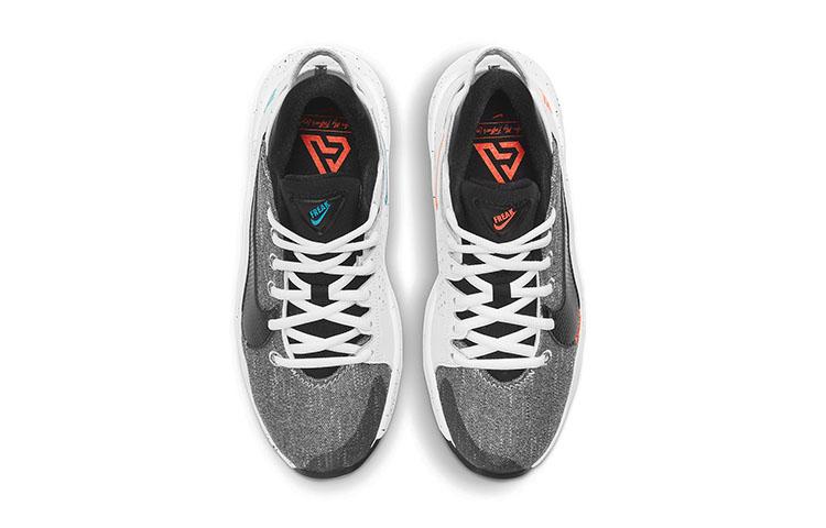 Nike Freak 2 Противоскользящая Амортизирующая Износостойкая Низкие Детские Баскетбольные Кроссовки Серый Белый Черный Подростки CW3227-101