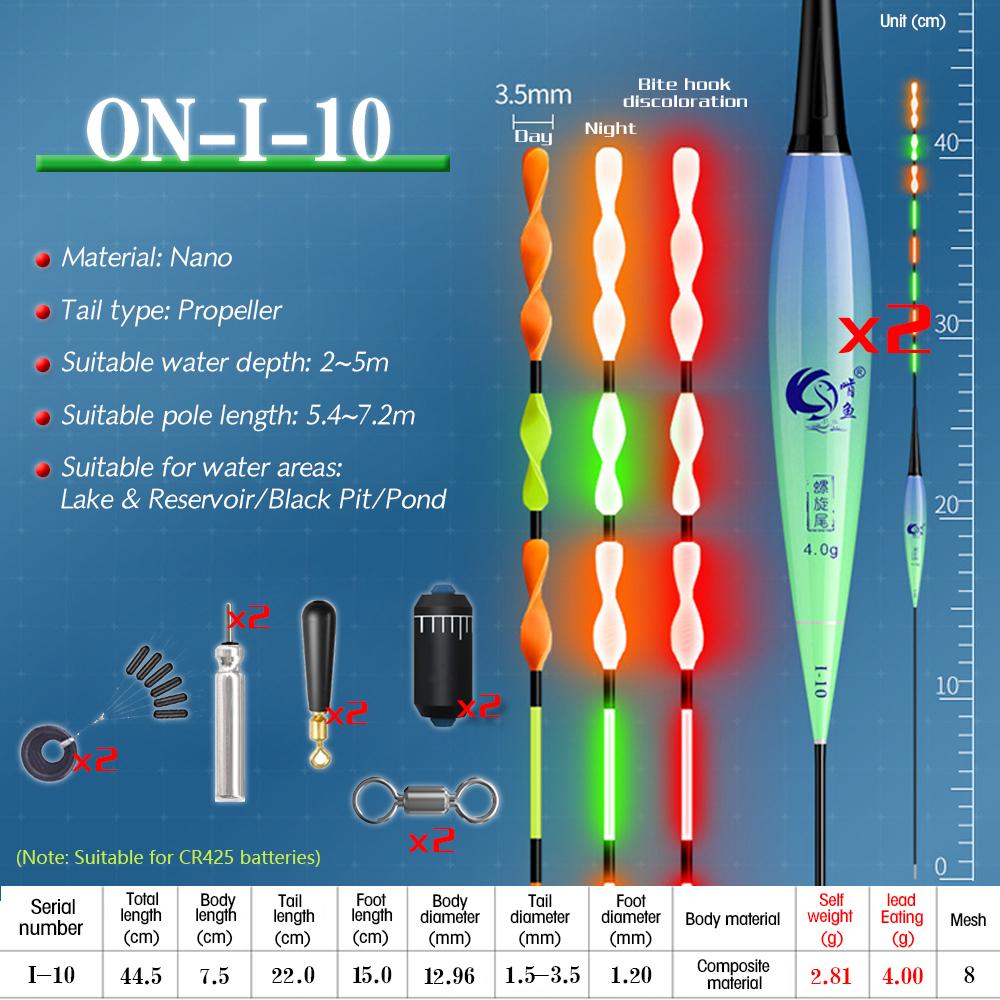 ONLYOU спиральный хвост, привлекательный индукционный электронный поплавок для рыбы, светящийся интеллектуальный поплавок, открытый водоем для озера, пруд, поплавок для подледной рыбалки 2/4 шт./компл.