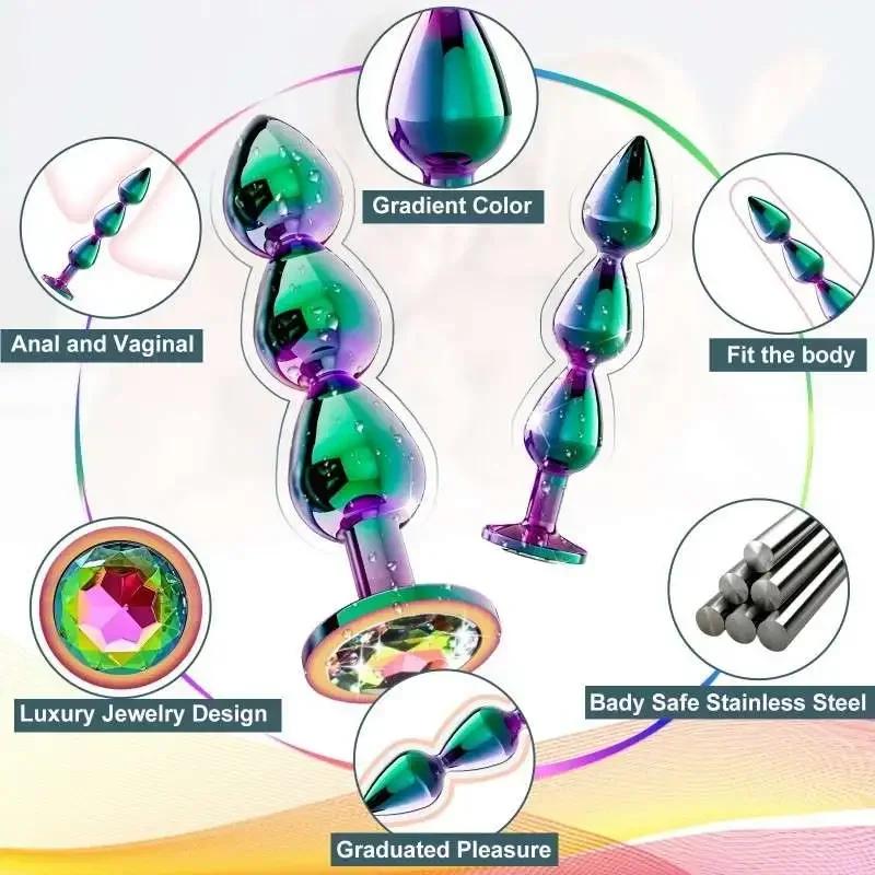 Новые металлические анальные бусины шарики анальная пробка секс-игрушка для женщин анальная пробка дилдо секс-игрушка забавные игрушки секс анальная пробка сексуальный взрослый мужчина