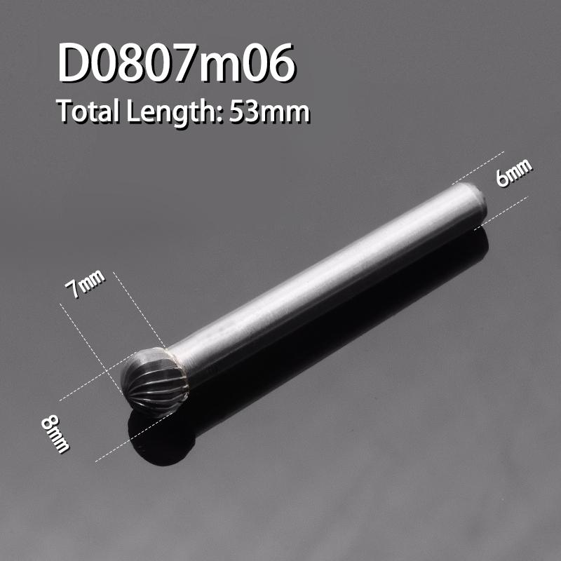 Круглый напильник из сплава YG8, 1 шт., круглый D-образный, с одним шлицем, шлифовальная головка из вольфрамовой стали для резьбы по дереву, фреза из твердого металла 3–16 мм