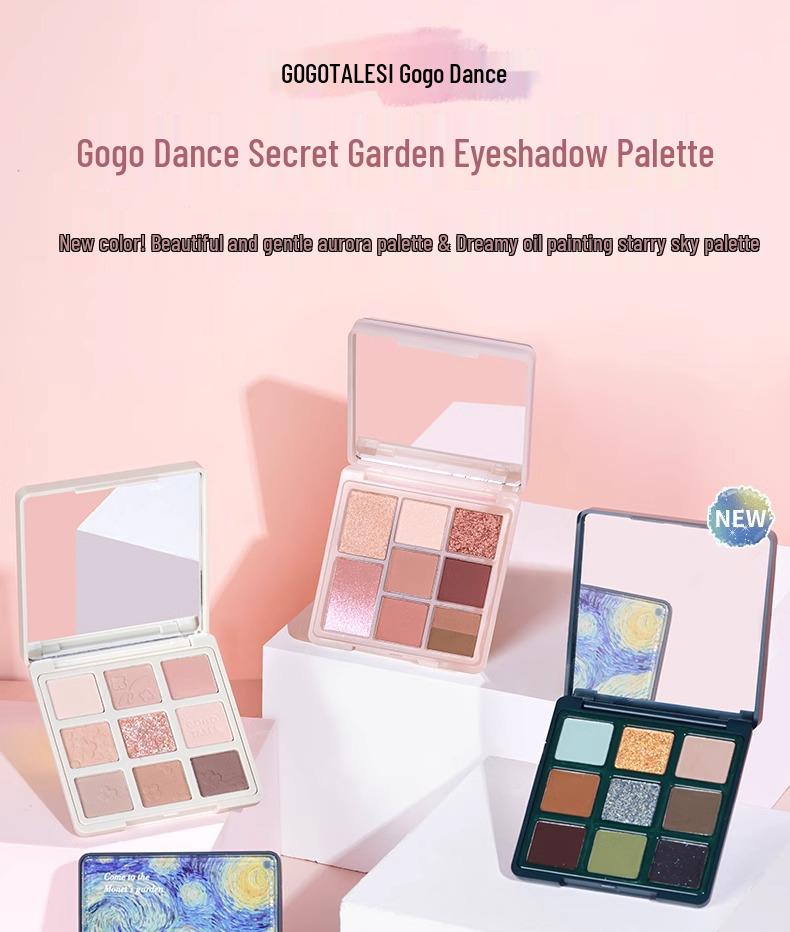 Палетка теней для век GoGoTales GoGo Dance Secret Garden - Летний молочный чай, Землистые тона с матовым, шиммерным и глиттерным финишами