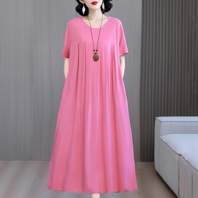 Женские свободные платья, элегантное повседневное летнее платье больших размеров с коротким рукавом, длинное платье больших размеров, женская винтажная одежда