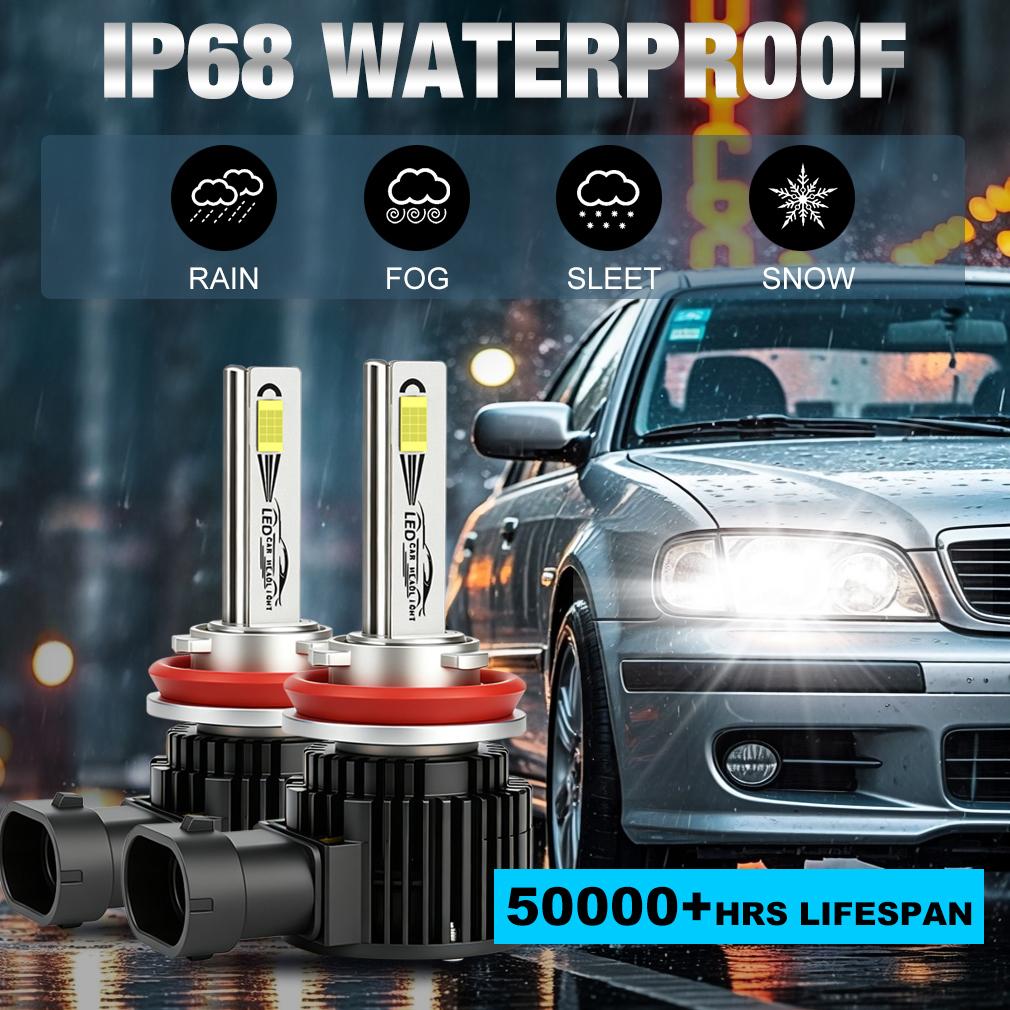 2 шт. Canbus H11 LED H7 H8 9005 HB3 9006 HB4 Светодиодные лампы для фар 6000K 70W 40000 лм Супер яркие 24-ядерные CSP Turbo Фары DRL Противотуманные фары Ходовые огни