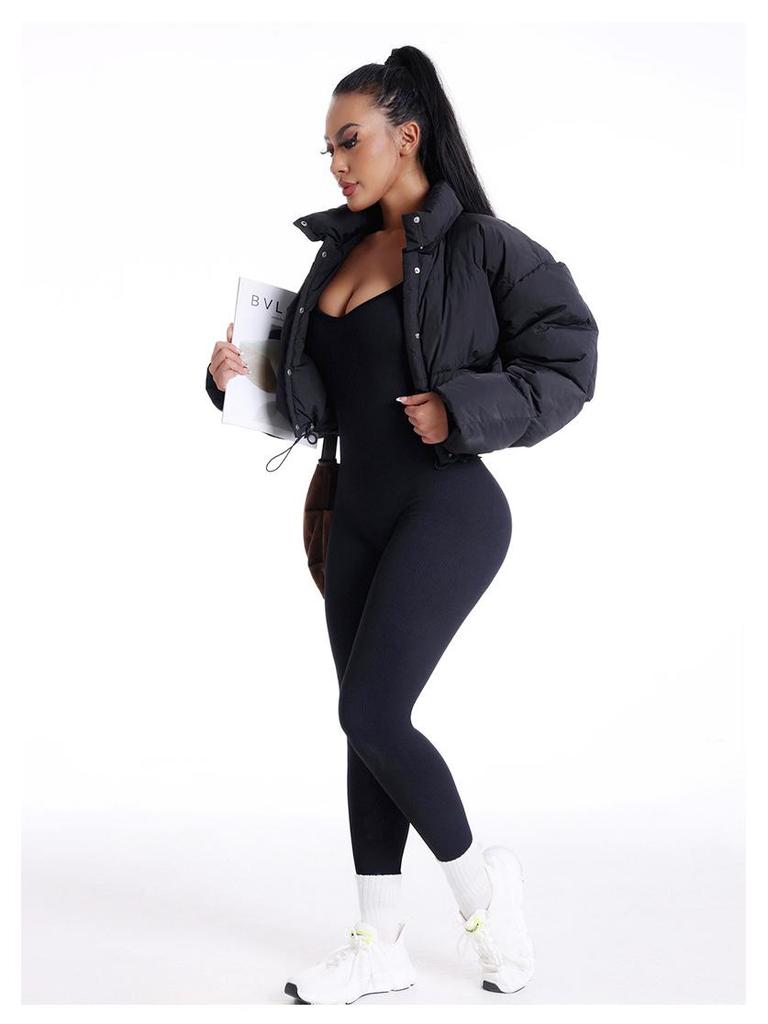 Women's Backless Seamless Ribbed Jumpsuit: Slimming Tank Bodysuit for Yoga