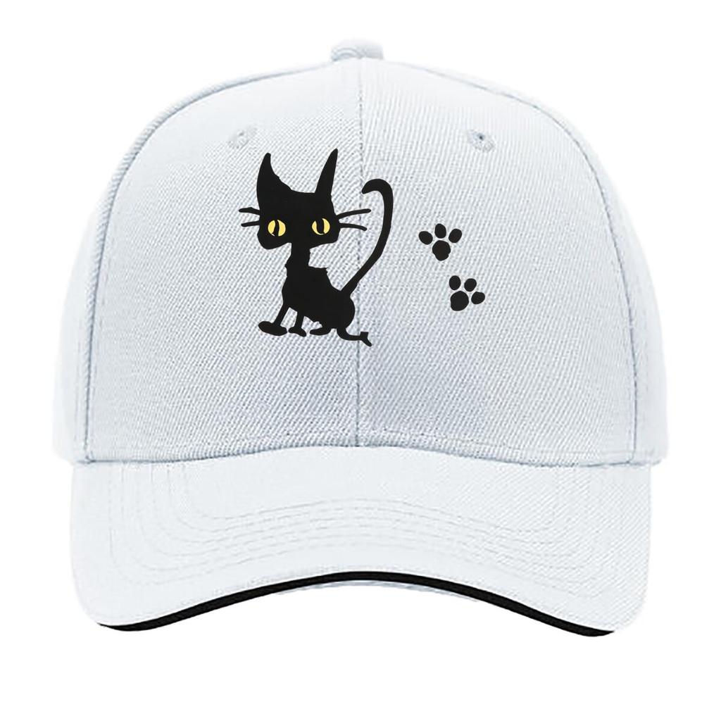 Multicolor Options Available for The Featuring a Black Cat Comfortable And Breathable This Solid C Sandwich Baseball Cap