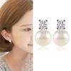 CHERRY Knot clip earrings earrings pearl ladies pearl earrings Bijou Popularity Compatible with metal allergies CZ zircon earrings woman birthday