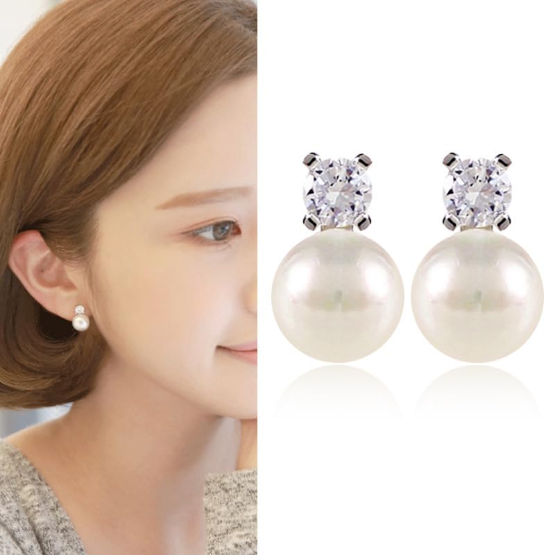 CHERRY Knot clip earrings earrings pearl ladies pearl earrings Bijou Popularity Compatible with metal allergies CZ zircon earrings woman birthday