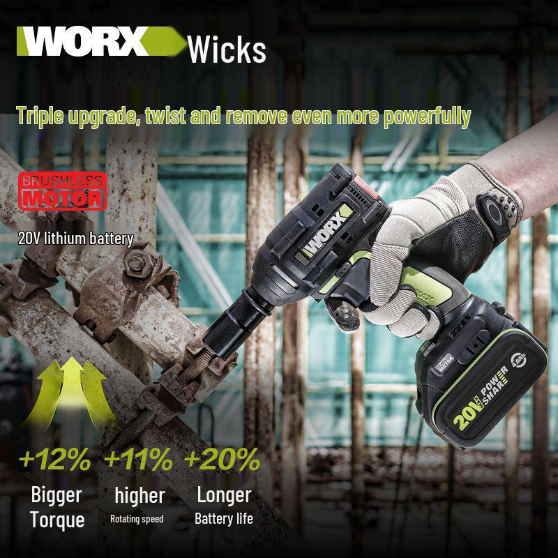 Wickes WU279 Бесщеточный Электрогаечный Ключ с Высоким Крутящим Моментом для Строительных Лесов, Авторемонта и Столярных Работ - Перезаряжаемый Пневмоинструмент
