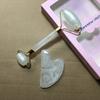 2pcs/Set Gua Sha Stone For Face Massage Rose Quartz Jade Stone Face Massage Roller Gua Sha Scraper Board