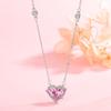 Цирконий Сердце Подвеска Ожерелья Y2K Розовое Сердце Дамы Девушки Элегантные Ключицы Цепочка Женщины Ювелирные Изделия Подарки