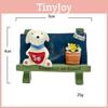 Cute Cartoon Dog Flower Bench Reading Scene Model For Desk Decor And Photography Props