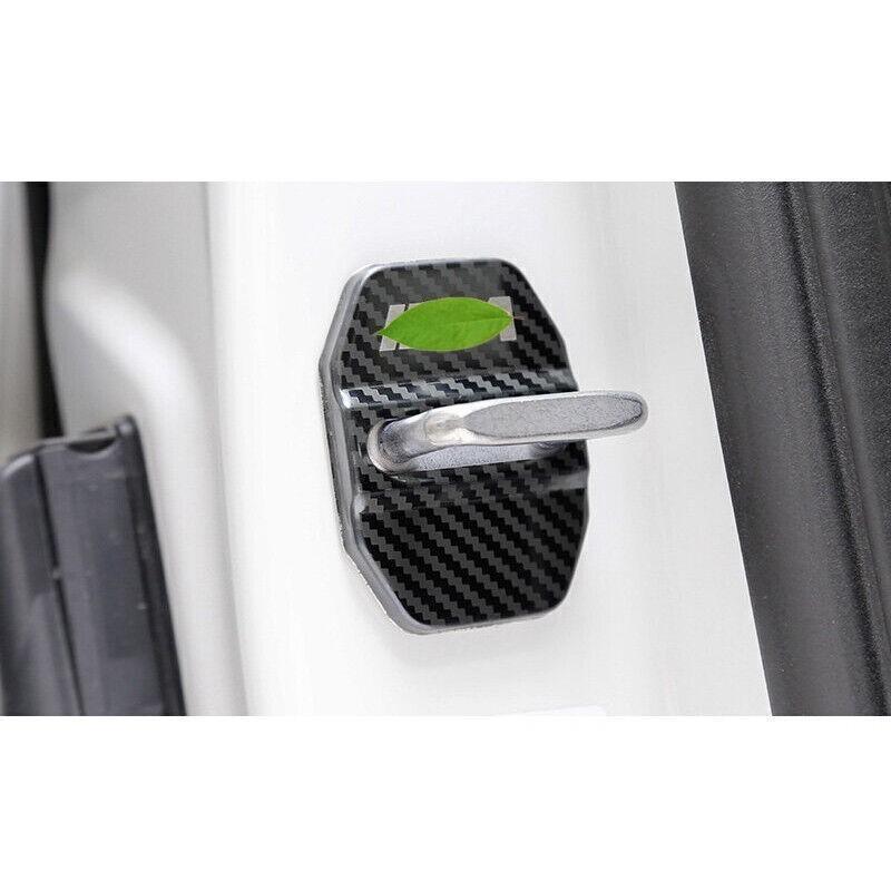 For BMW X5 F15 14-18 Carbon Fiber Steel Door Lock Protection Cover Trim 4PCS
