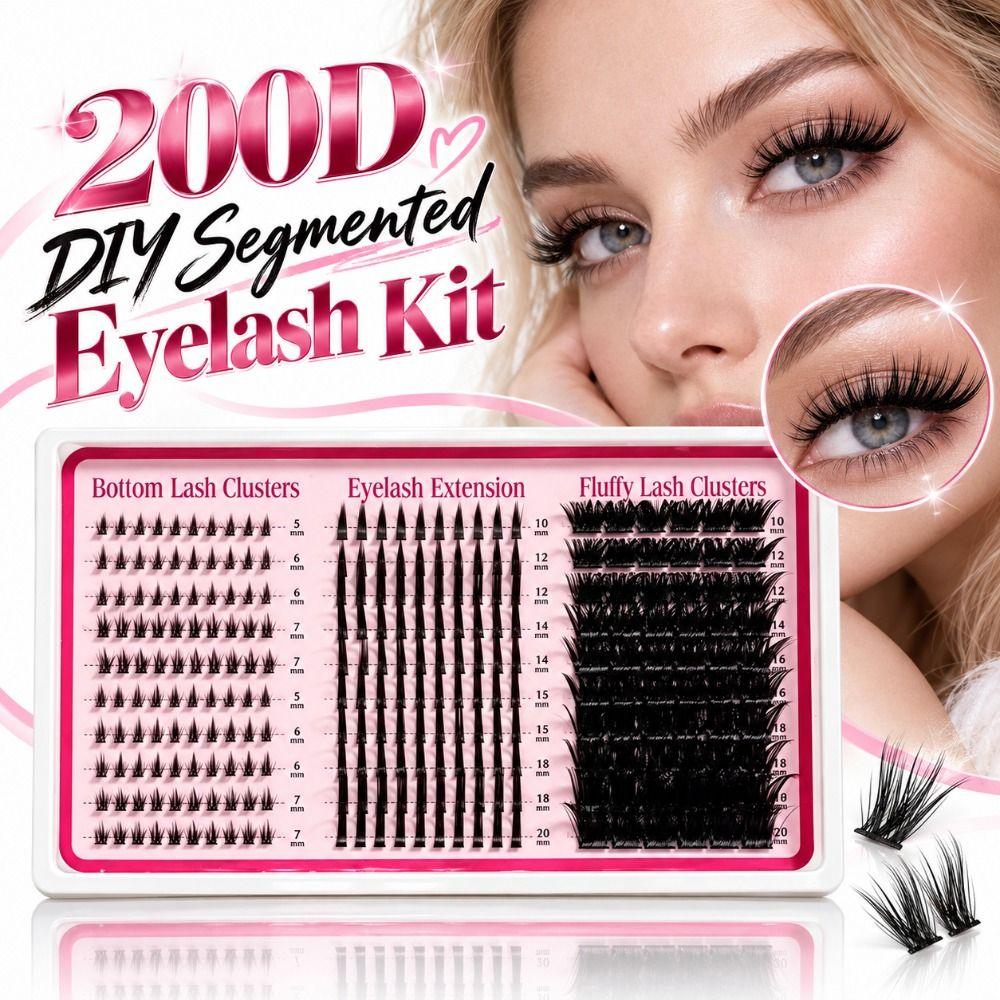 Lower Eyelashes Lash Extensions Kit DIY Segmented False Eyelashes Kit Manga-style Eye Makeup