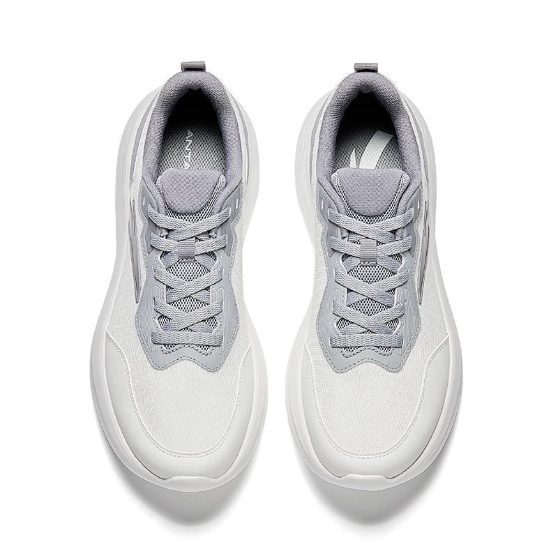 Anta Амортизирующие Нескользящие Низкие Городские Кроссовки для Поездок на Работу и Бега Мужские Бело-Серые Кроссовки 912525508-4