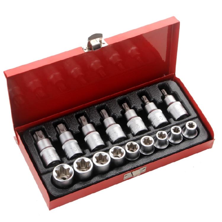 Набор головок Torx 16 шт. CRV Звездные головки E10-E24 T30-T70 Ремонтные головки Инструмент