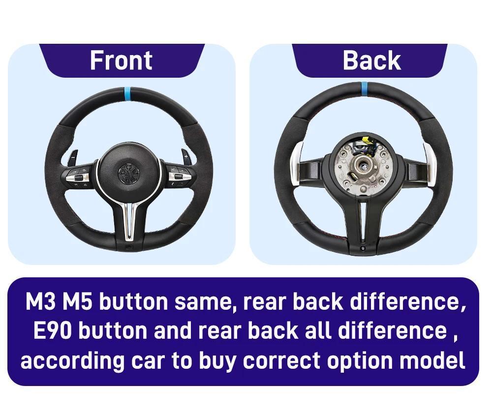 New Steering Wheel For BMW Series F20 F22 F23 F30 F31 F32 F33 F36 M3 F87 M2 F80 M3 F82 F83 Upgrade Steering Wheel With Half Alcantara Leather