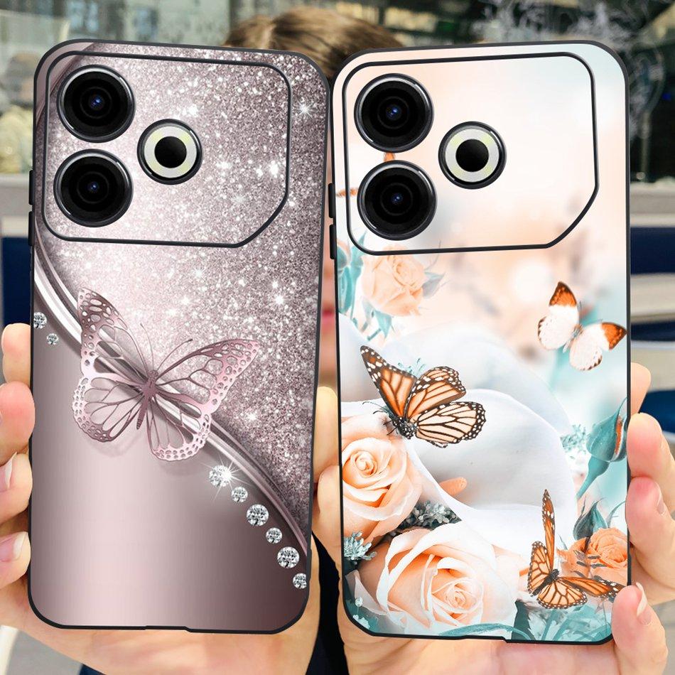 Чехол для телефона Tecno Pova 6 Neo Pova6 Neo 4G 2024 Элегантный принт Мягкий силикон ТПУ Чехлы