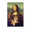 Mona Lisa Holding the Cat Funny Art Canvas Paintings On the Wall Art Posters And Prints Da Vinci Famous Art Pictures Cuadros