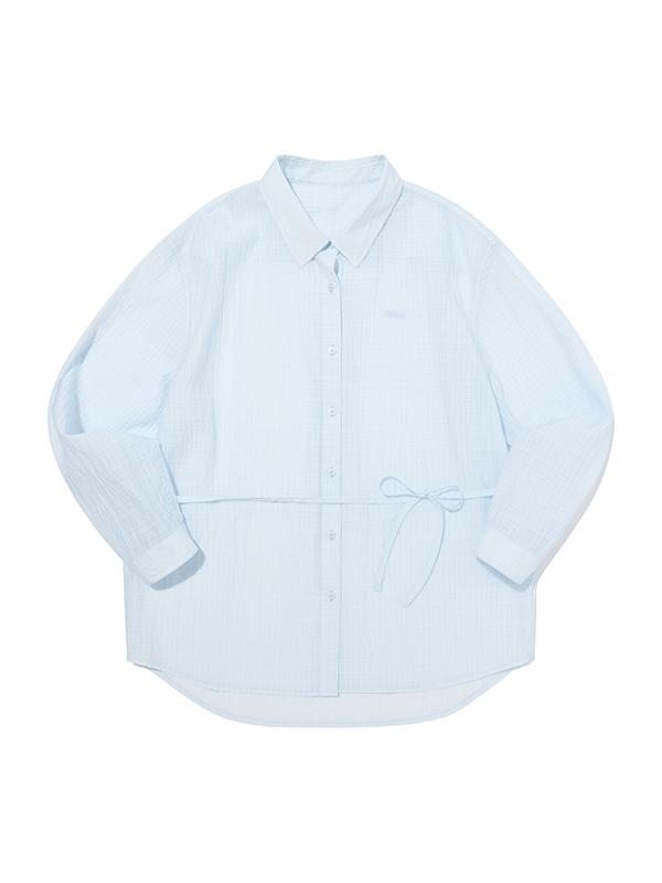 KIRSH Waist Drawstring Loose Fit Shirt [Light Sky]