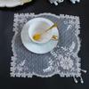 Table Decoration and Accessories White Mesh Beads Flower Embroidery Table Place Mat Cloth Wedding Christmas Placemat Kitchen
