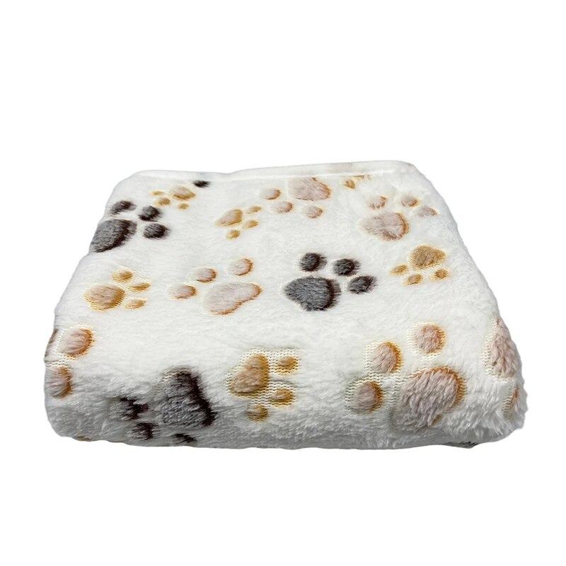 Одеяло для домашних животных без выпадения волос, коралловый флис, дышащий милый узор в виде лап, теплый и удобный тонкий коврик для кошек и собак, товары для домашних животных