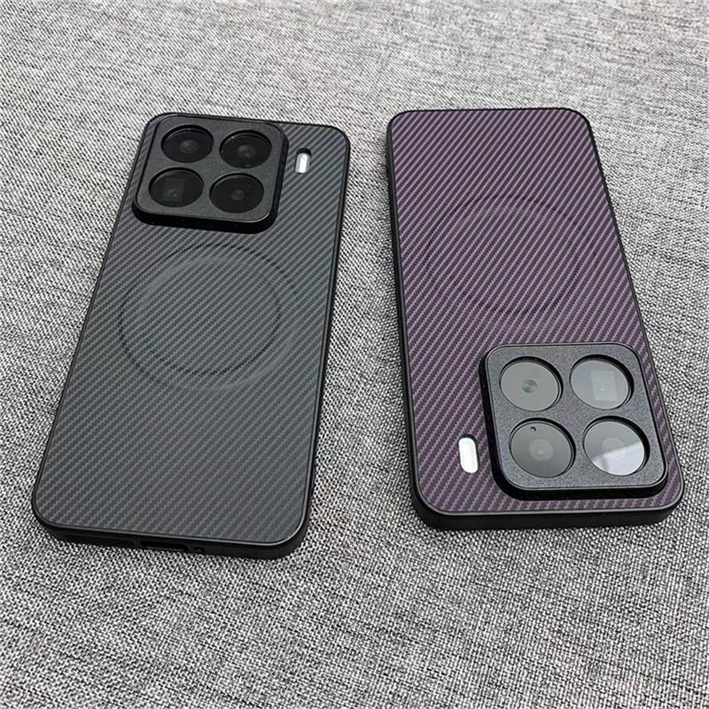 Чехол для Xiaomi 17T Pro Mi 17 T 15T 14 15 5G С MagSafe Магнитный Роскошный Полосатый Силиконовый Кожаный Задняя Крышка Защитный Корпус
