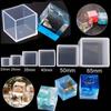 1PC 6 Size 20/25/35/40/50/60mm Mould Transparent Silicone Square Mold Epoxy Resin Molds for DIY Jewelry Making Tools