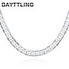 925 Sterling Silver 16/18/20/22/24 Inch 8MM Flat Sideways Figaro Chain Necklace for Woman Man Fashion Wedding Jewelry