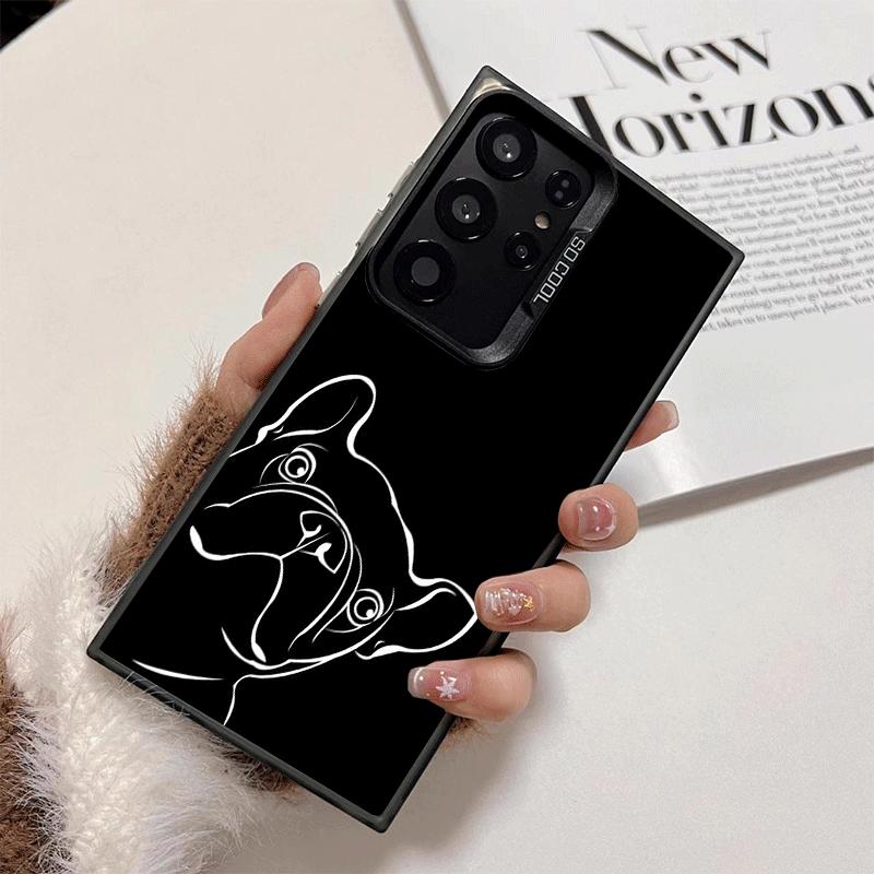 Чехол для телефона French Bulldog Black Design Ударопрочный для Samsung Galaxy S26 Edge S25 Ultra S24 FE S23 Plus S21 Чехол Защита от падения Fund