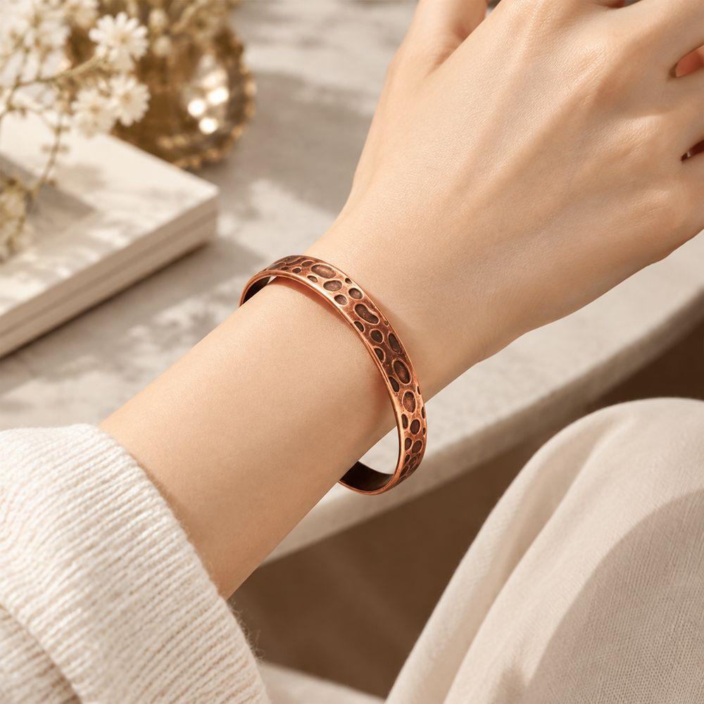 4PCs Adjustable Cuff Bracelet Pure Copper Bangle Jewelry Durable Copper Bangle Daily Wear