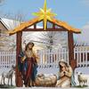 1 Set Wooden Nativity Garden Stakes Christmas Outdoor Joseph Mary Baby Jesus Decorations Holy Family Stakes for Yards Lawns Decor