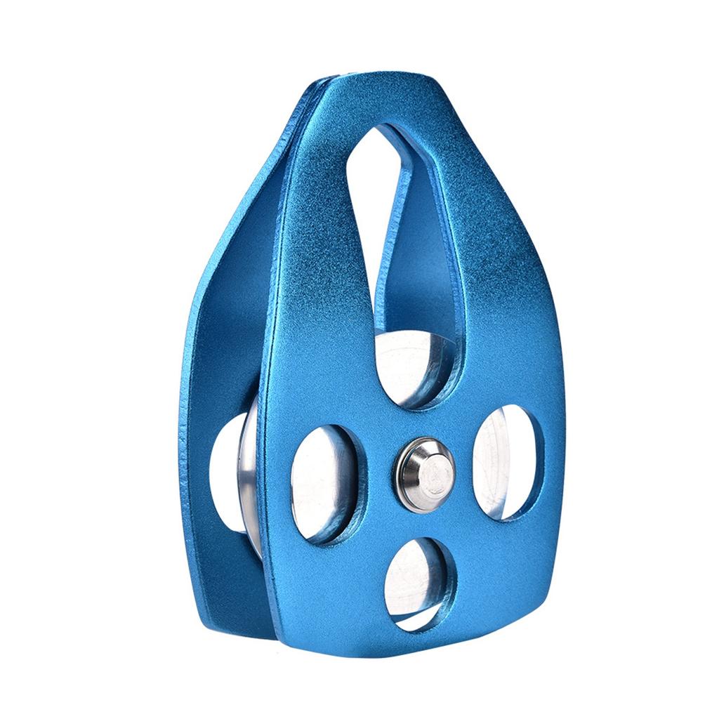 Outdoors Climbing 32KN Rescue Pulley Single Sheave with Swing Plate (Blue)