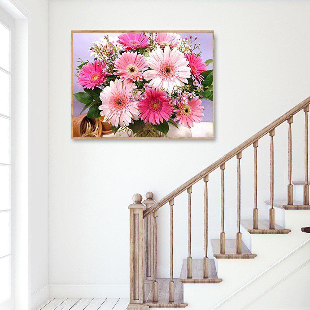 Алмазная картина Цветок 5D DIY Алмазная мозаика Маргаритка Полная круглая дрель Картина