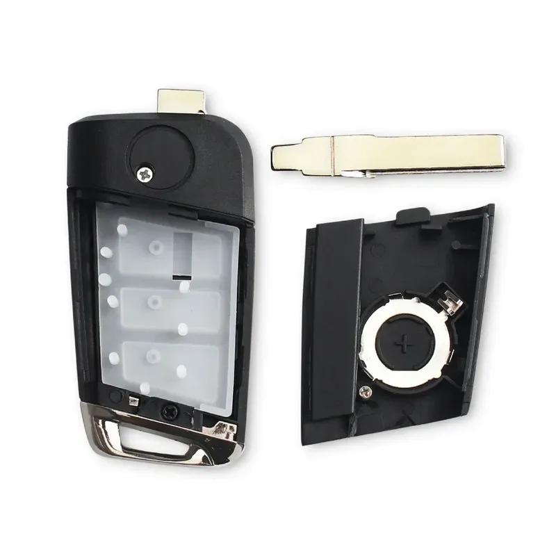 KEYYOU Modified 3 Buttons Remote Flip Folding Car Key Shell Case For VW Golf 4 5 Passat B5 B6 polo Touran Jetta Seat Skoda