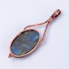 Овальный Натуральный Лабрадорит Медь Гальванопластика Подарок Лучшему Другу Подвеска Ювелирное Изделие V-51