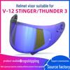 Electroplated Sun Visor for V-12/TARGO Thunder 3 Stinger Helmet