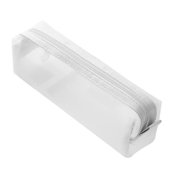 Сплошной цвет на молнии прозрачный сетчатый пенал сумка для хранения ручек студенческий подарок