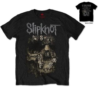 Футболка Slipknot: Группа Черепов (Назад Печать) ОФИЦИАЛЬНЫЙ НОВЫЙ черный