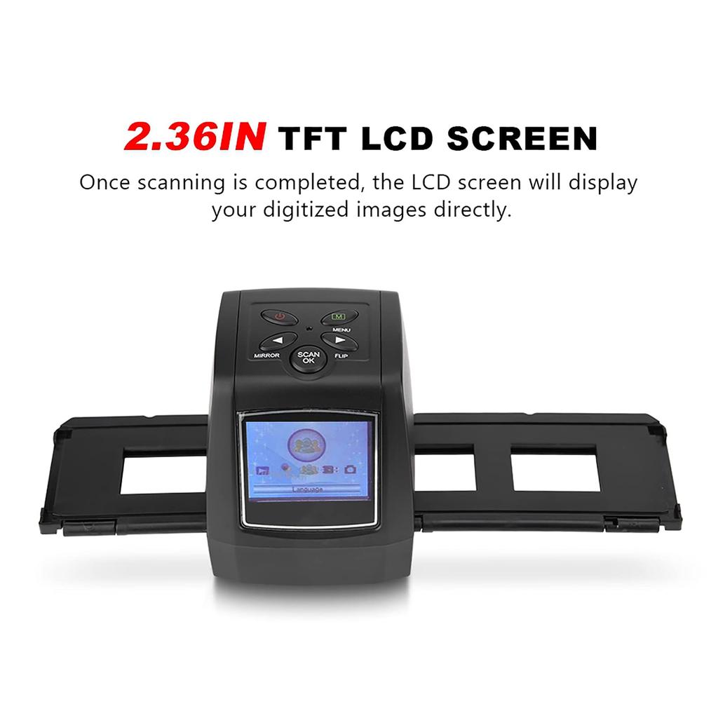 Film inch TFT LCD Screen Support Black and White Film and Negative Film Scanner Scanner, 2.36 5MP/10MP Resolution, 135/35mm Color, Slide,
